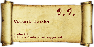 Volent Izidor névjegykártya